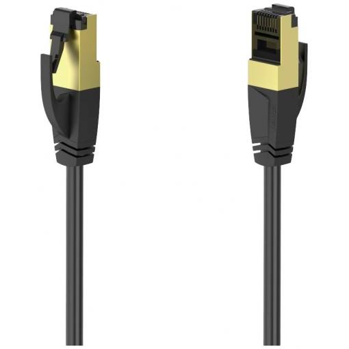 Hama 00200692 RJ45 síťové kabely, propojovací kabely CAT 8 S/FTP 1.5 m černá pozlacené kontakty 1 ks
