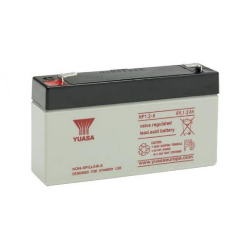 Yuasa NP12-6 NP1.2-6 olověný akumulátor 6 V 1.2 Ah olověný se skelným rounem (š x v x h) 97 x 54.50 x 25 mm nepatrné vybíjení