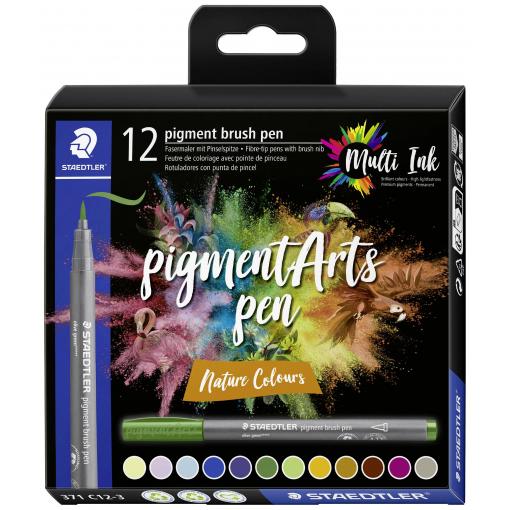 Staedtler pigment brush pen Nature Colour 371 C12-3 popisovač barevná , přírodní 12 ks