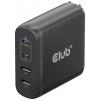 club3D CAC-1912 napájecí adaptér k notebooku, GaN, USB Power Delivery (USB-PD) , 2x USB A, 2x USB-C®, 100 W, Dodávka energie, černá