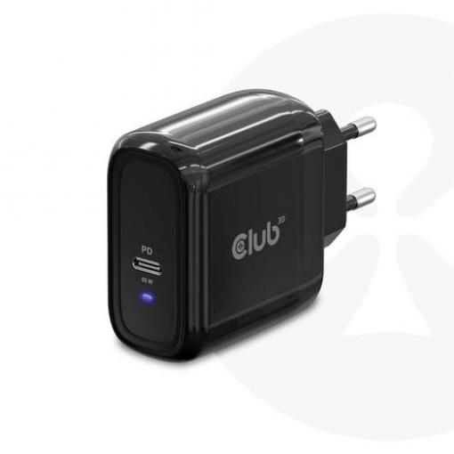 club3D CAC-1905 napájecí adaptér k notebooku, GaN, 1x USB-C®, 65 W, černá