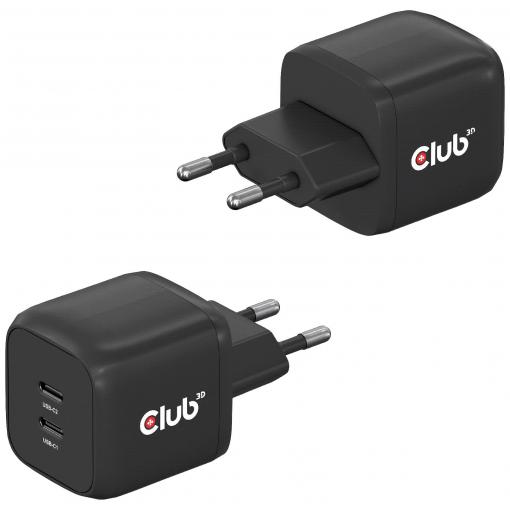 club3D CAC-1909EU napájecí adaptér k notebooku, 2x USB-C®, 45 W, Dodávka energie, černá