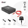 club3D CAC-1906 napájecí adaptér k notebooku, GaN, USB Power Delivery (USB-PD) , 3x USB-C®, 1x USB A , 132 W, Dodávka energie, černá