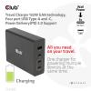 club3D CAC-1906 napájecí adaptér k notebooku, GaN, USB Power Delivery (USB-PD) , 3x USB-C®, 1x USB A , 132 W, Dodávka energie, černá