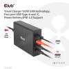 club3D CAC-1906 napájecí adaptér k notebooku, GaN, USB Power Delivery (USB-PD) , 3x USB-C®, 1x USB A , 132 W, Dodávka energie, černá