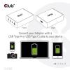 club3D CAC-1906 napájecí adaptér k notebooku, GaN, USB Power Delivery (USB-PD) , 3x USB-C®, 1x USB A , 132 W, Dodávka energie, černá