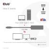 club3D USB 2.0 adaptér [1x USB-C® zástrčka - 1x HDMI zásuvka] Adapter USB 3.2 Typ C - HDMI 2.1 17 cm