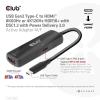 club3D USB 2.0 adaptér [1x USB-C® zástrčka - 1x HDMI zásuvka] Adapter USB 3.2 Typ C - HDMI 2.1 17 cm