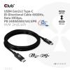 club3D Kabel USB-C USB 4.0 USB-C ® zástrčka 2.00 m černá CAC-1575