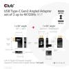 club3D USB 3.1 (Gen 2) adaptér [1x USB-C® zástrčka - 1x USB-C® zásuvka] Adapter USB 3.2 Typ C