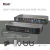 club3D KVM Switch 4K60Hz přepínač KVM HDMI dálkové ovládání 4096 x 2160 Pixel