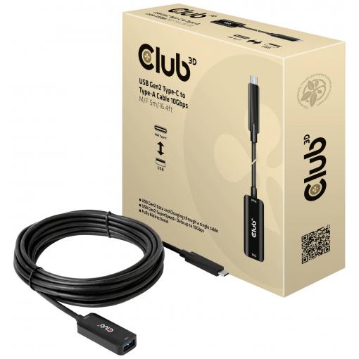 club3D USB kabel USB 3.2 Gen2 USB-C ® zástrčka, USB-B zásuvka 5.00 m černá CAC-1536