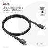 club3D USB kabel USB 3.2 Gen1 USB-C ® zástrčka, USB Micro-B zástrčka 1.00 m černá CAC-1526