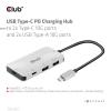 club3D USB 3.0 adaptér [1x USB-C® zástrčka - 2x USB-C®, USB 3.2 Gen 2 (USB 3.1)] Adapter USB 3.1 Typ C 0 mm
