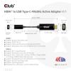club3D HDMI / USB-C® kabel Zástrčka HDMI-A, USB-C ® zásuvka 0.22 m černá CAC-1333 HDMI kabel