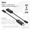 club3D HDMI / USB-C® kabel Zástrčka HDMI-A, USB-C ® zásuvka 0.22 m černá CAC-1333 HDMI kabel