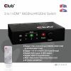 club3D HDMI Switchbox 3 porty HDMI přepínač s dálkovým ovládáním 7680 x 4320 Pixel