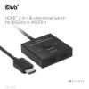 club3D HDMI Switch 2-in-1 bidirektional 2 porty HDMI přepínač 7680 x 4320 Pixel