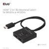 club3D HDMI Switch 2-in-1 bidirektional 2 porty HDMI přepínač 7680 x 4320 Pixel