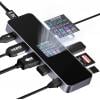 Dockcase USB-C® dokovací stanice Vhodné pro značky (dokovací stanice pro notebook): univerzální Integrovaný displej, vč. funkce nabíjení, napájení USB-C®,