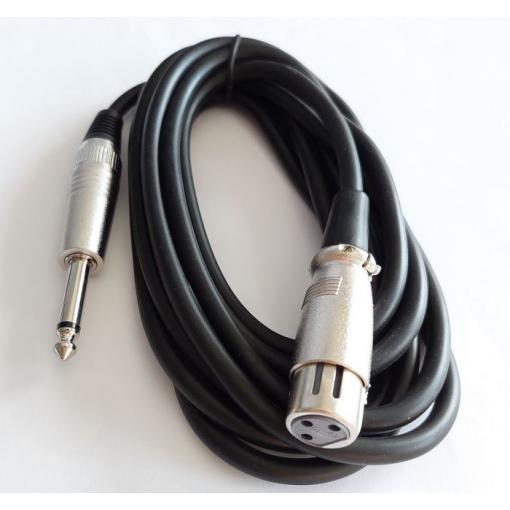 Kabel XLR 3pin zdířka – Jack 6,3 mm mono, 5 m, OFC 6 mm