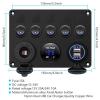 Ovládací panel YC-A90, 5 vypínačů, USB, voltmetr, 150×105 mm