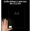 Avery-Zweckform 6121-65 univerzální etikety 38 x 21.2 mm papír bílá 65 listů trvalé inkoustová tiskárna, laserová tiskárna, barevná laserová tiskárna, kopírka,