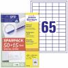 Avery-Zweckform 6121-65 univerzální etikety 38 x 21.2 mm papír bílá 65 listů trvalé inkoustová tiskárna, laserová tiskárna, barevná laserová tiskárna, kopírka,