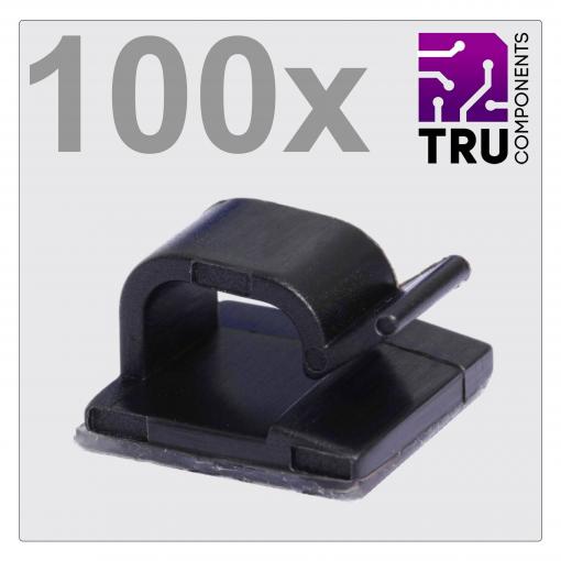 TRU COMPONENTS T24CA020 kabelová spona samolepicí TC-12888436 Průměr kabelového svazku (rozsah) 1 do 7 mm černá 100 ks