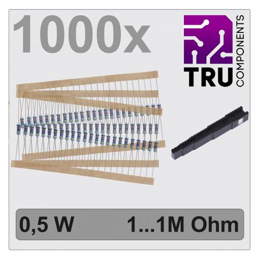 TRU COMPONENTS TC-12888480 T22P083 sada metalizovaných rezistorů axiální 0411 0.5 W 1 % 1000 ks