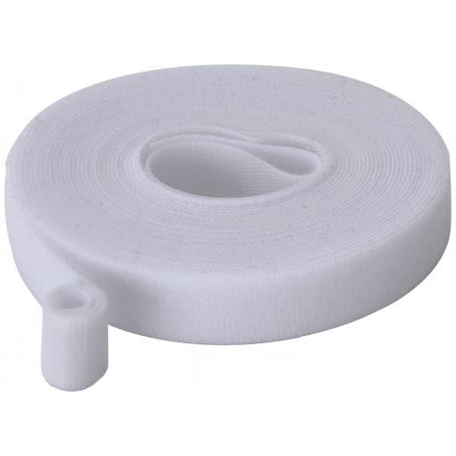 TRU COMPONENTS T24CA064 pásek se suchým zipem, ke spojování, háčková a flaušová část, (d x š) 5 m x 15 mm, bílá, 5 m