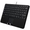 Perixx PERIBOARD-525 H DE USB klávesnice německá, QWERTZ černá USB hub, dotyková plocha