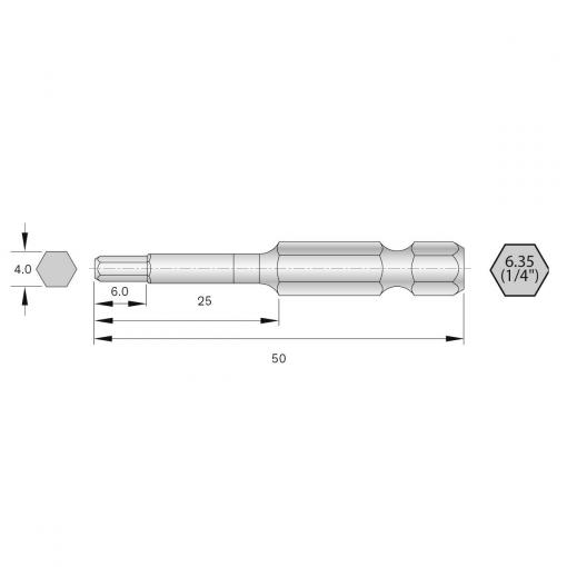 BERNSTEIN Tools for Electronics 6-HX40-50 sada bitů Ocel HRC silně legováno E 6.3 6 ks