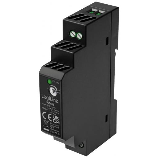LogiLink PS0015 síťový zdroj na DIN lištu 12 V 1.25 A 15 W Obsah 1 ks