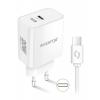 Chytrá síťová nabíječka ALIGATOR Power Delivery 20W, USB-C/USB-C kabel, bílá