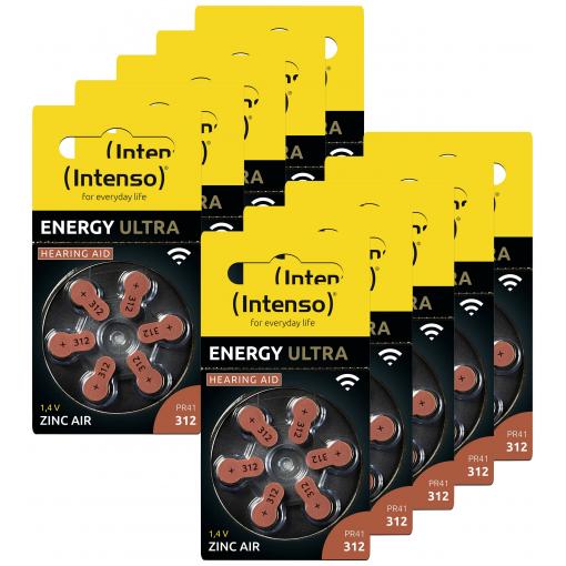 Intenso Baterie do naslouchátek PR41-312 1.45 V 60 ks 148 mAh zinko-vzduchová 7504436MP