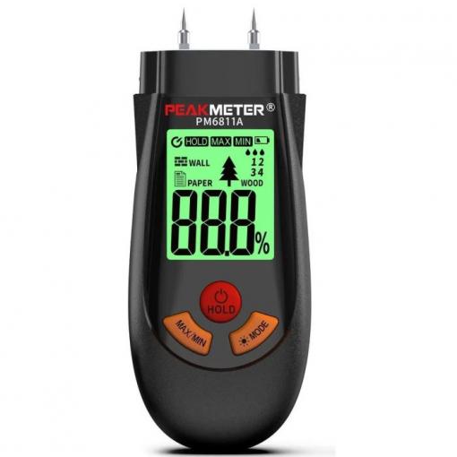 Vlhkoměr dřeva PeakMeter PM6811A, rozsah 2–40 %