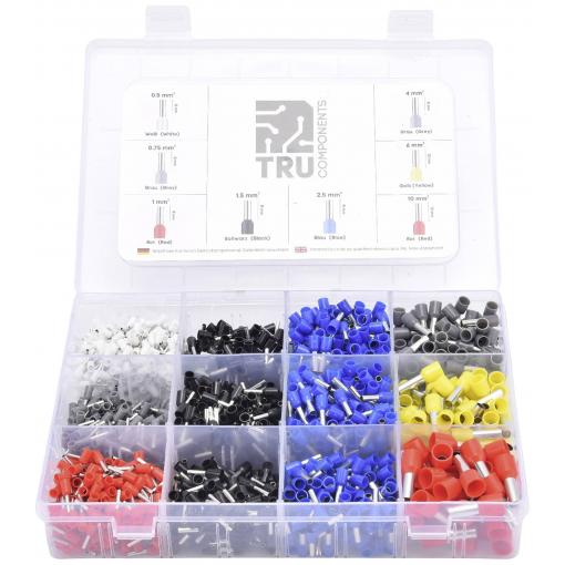 TRU COMPONENTS TC-12888372 sada dutinek 0.5 mm², 0.75 mm², 1 mm², 1.5 mm², 2.5 mm², 4 mm², 6 mm², 10 mm² částečná izolace 1800 ks