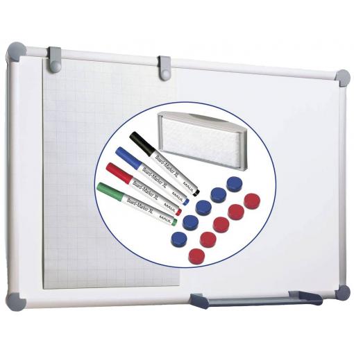 Maul sada bílé popisovací tabule Maulpro Komplett-Set (š x v) 120 cm x 90 cm bílá plastový formát na výšku , formát na šířku , vč. odkládací misky , Vč.