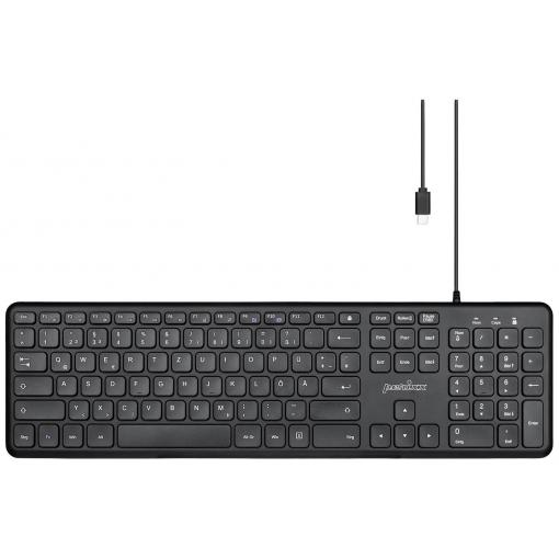Perixx PERIBOARD-210 C DE B USB klávesnice německá, QWERTZ černá