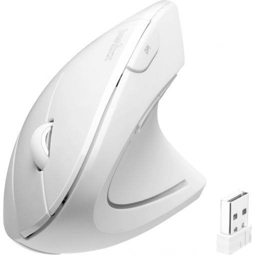 Perixx PERIMICE-713 N W ergonomická myš, přenos bezdrátový, 6 tlačítko, 1000 dpi, 1500 dpi, 2000 dpi, bílá