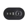 Solight 3z + USB A+C přenosné stolní zásuvky, 2m, černá, USB rychlonabíječka 20W PD - PP105C-PD20-B