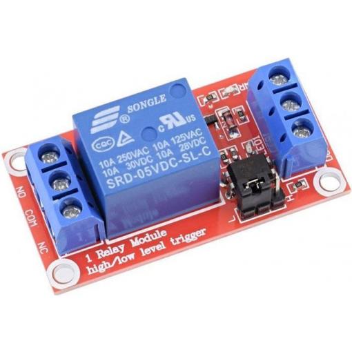 Modul relé 1× s optickým oddělením, 5 V / 230 V 10 A, High/Low spouštění