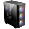 MSI M100R midi tower PC skříň černá 4 předinstalované LED ventilátory, prachový filtr, boční okno