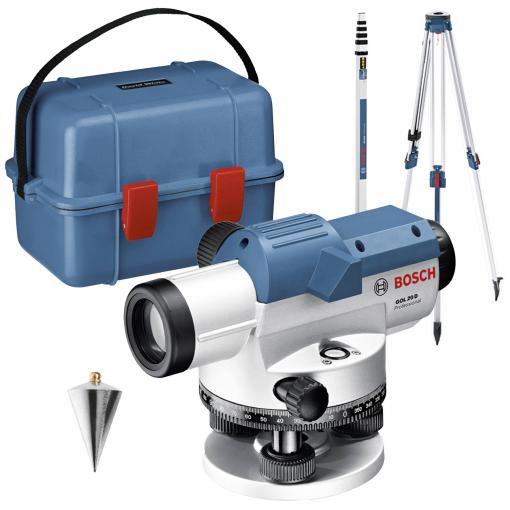 Bosch Professional GOL 20 D + BT160 + GR500 optický nivelační přístroj vč. stativu dosah (max.): 60 m Optické zvětšení (max.): 20 x