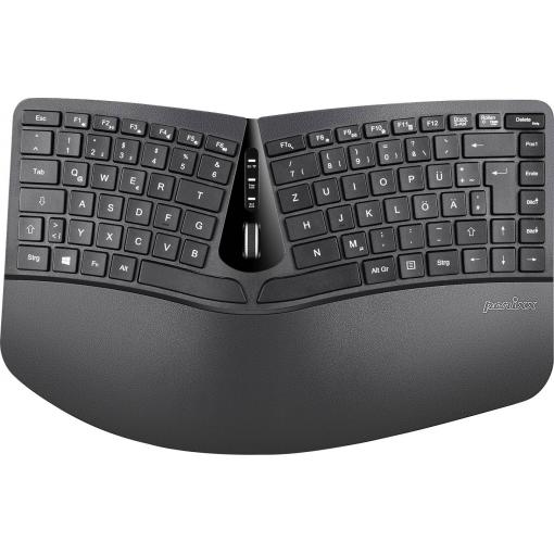 Perixx Ergonomisch bezdrátový sada klávesnice a myše ergonomická německá, QWERTZ černá