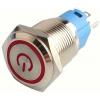 Tlačítko stiskací OFF-ON 22 mm, 250 V / 2 A, červené LED 12-24 V