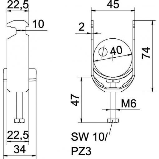 OBO Bettermann 1186336 Poutko třmenu 1 ks