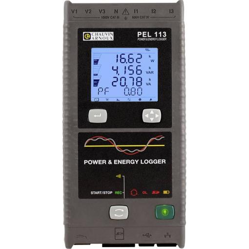 Chauvin Arnoux PEL 113 síťový analyzátor 3fázové s funkcí záznamníku, Měření spotřeby energie, Analýzy zátěže, Online měření