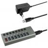 Maxtrack CH11L USB Hub 8 portů USB-A USB 3.0 5 GBit/s lze spínat jednotlivě stříbrnošedá CH11L